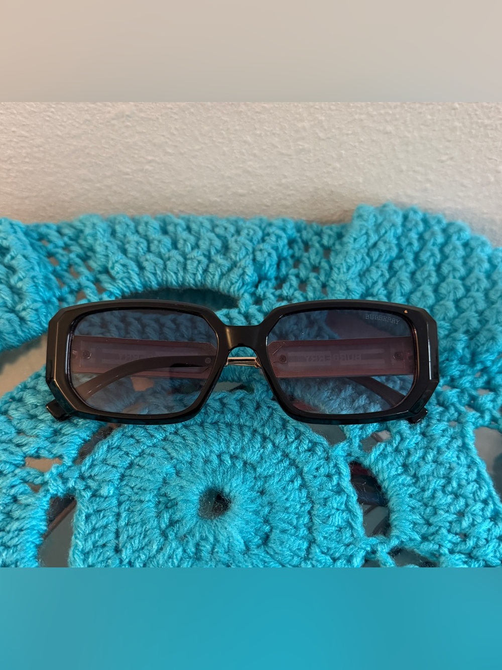 Burberry Black Women's Rectangular Sunglasses